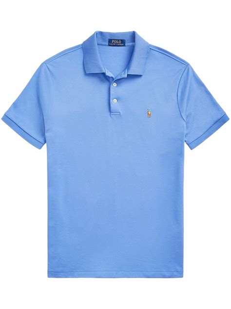 Polo Ralph Lauren Polo Pony Embroidered Cotton Polo Shirt Blue