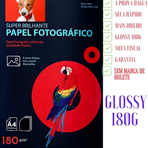 Papel Fotogr Fico G Glossy A Prova D Gua Brilhante Premium