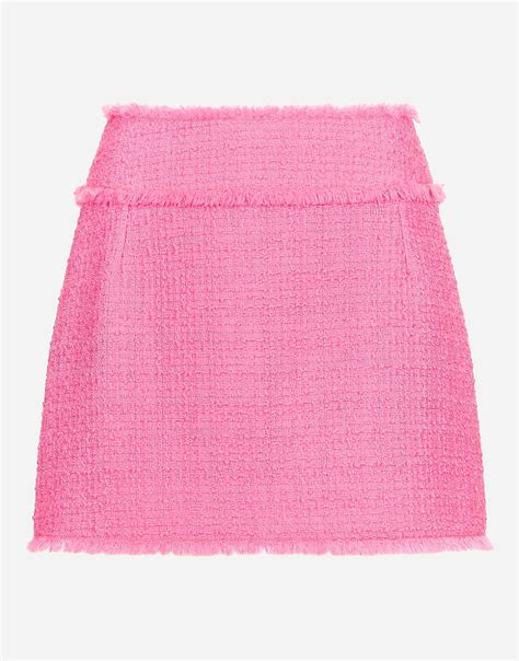 Raschel Tweed Miniskirt In Pink For Women Dolceandgabbana®