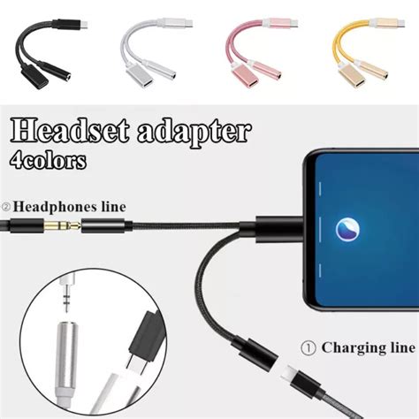 2 In1 Type C Usb C To 35mm Aux Audio Headphone Jack Adapter Charger Cable Wire↕ 299 Picclick Au