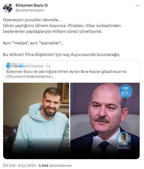 S Leyman Soylu Ayhan Bora Kaplan Ile Kendisinin Yak N Oldu Unu