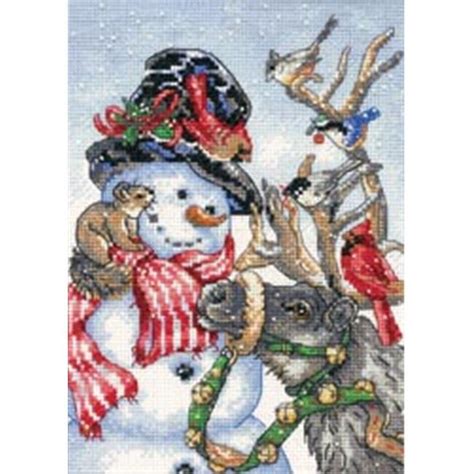 Gold Collection Petite Snowman And Reindeer Counted Cross Stitch Kit