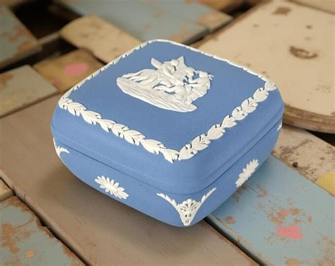 wedgwood jasperware pale blue square box etsy