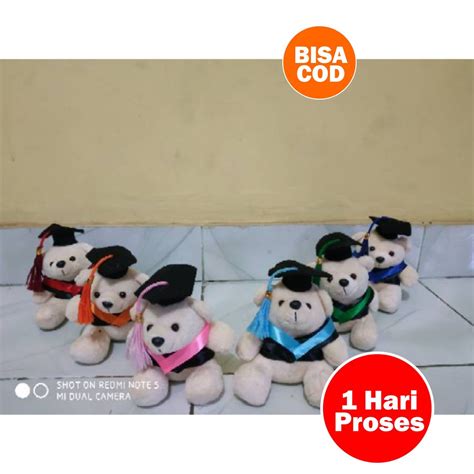 Jual Kado Hadiah Boneka Wisuda Teddy Bear Mini Toga Sarjana Untuk