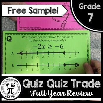 FREE 7th Grade Math Spiral Review End Of Year State Test Prep Full Year