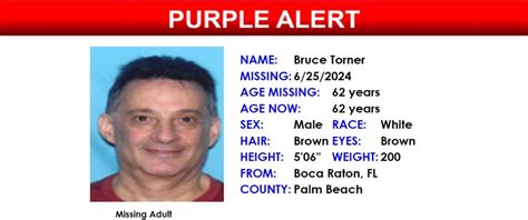 Purple Alert 62 Year Old Boca Raton Man Missing Boca Post