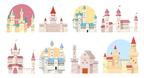 Premium Vector Cartoon Medieval Castles Fairytale Princess Castle