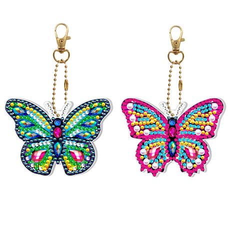 Flashing 2pc Butterfly Led Double Sided Key Chain Fun