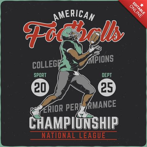 Football Championship Vintage T-Shirt Template | Free Design Template