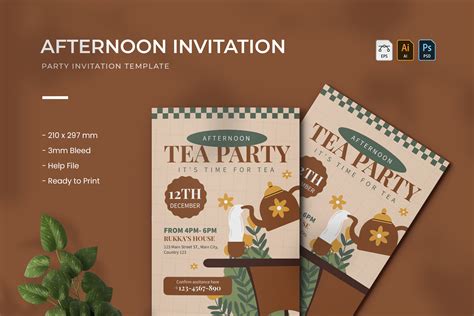 Afternoon Tea - Party Invitation Graphic by Vunira.Template · Creative ...