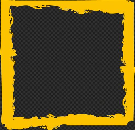 HD Yellow Brush Stroke Grunge Square Frame PNG Citypng