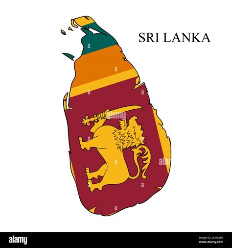 Sri Lanka Map Vector Illustration Global Economy Famous Country