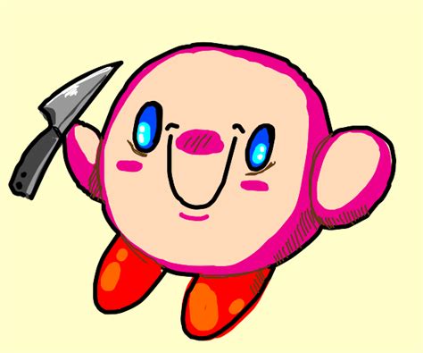 Kirby with a knife - Drawception