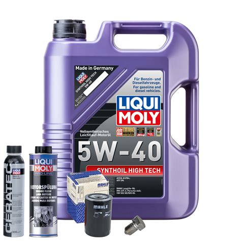 Motoröl 5W40 LIQUI MOLY 5L MAHLE Ölfilter Spülung Cera Tec