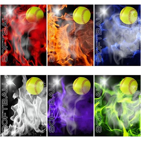 Softball Fire 6 Digital Backgrounds: 18x24 Inch, 300 Dpi Jpegs for ...