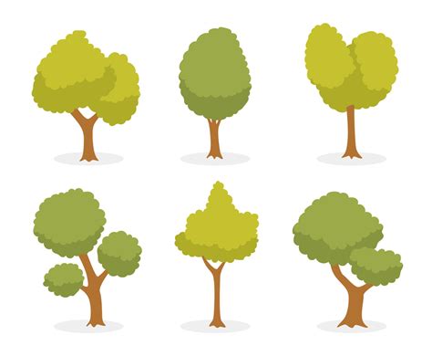 Cartoon Green Tree Vector Vector Art And Graphics