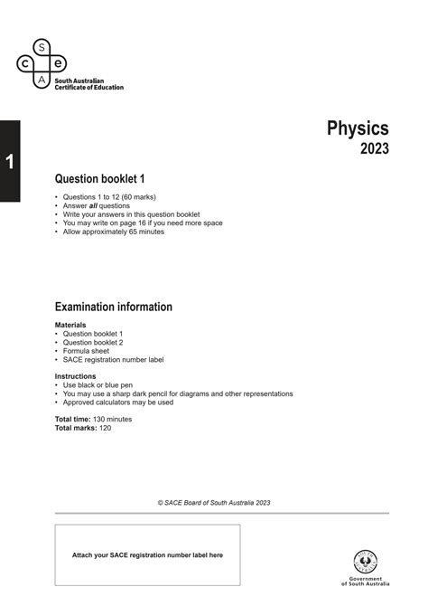 Solution Sace Stage Physics Exam Studypool