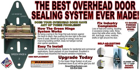 Green Hinge System Heavy Duty Garage Door Hinges Energy Saving