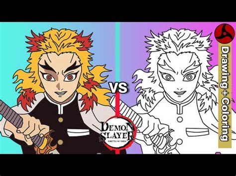 How To Draw Kyojuro Rengoku Step By Step Drawing Anime Demon Slayer