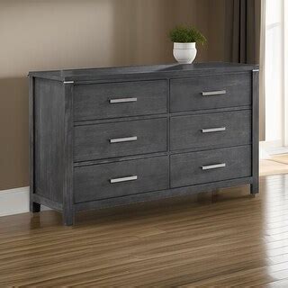 Tal Inch Dresser Drawers With Chrome Handles Charcoal Gray