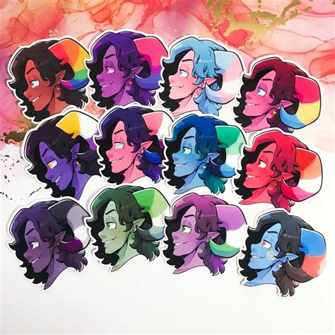 Pride Flag Tiefling Stickers Thestarfishface Pride Flags Pride