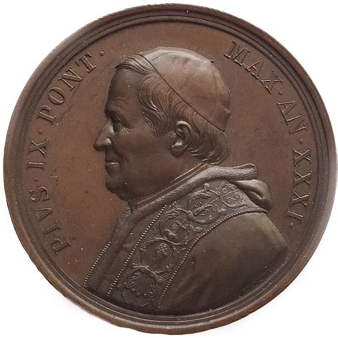 Medal Pope Pius IX Episcopal Jubilee Exonumia Numista