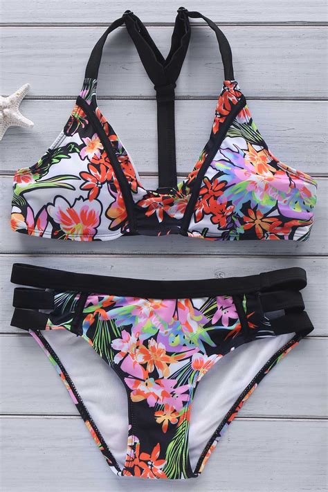 Cami Floral Print Bikini Set Colormix Bikinis Zaful