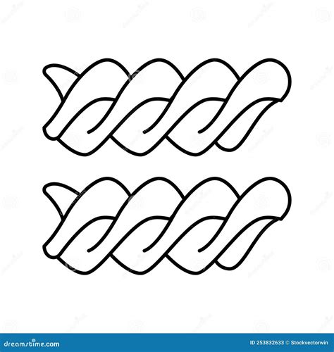 Fusilli Pasti Linie Symbol Vektorbild Stock Abbildung Illustration