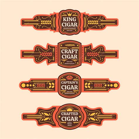 Free Vector Flat Design Cigar Label Collection