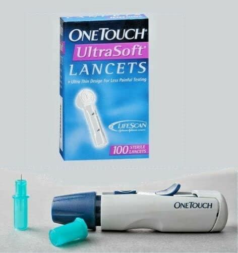 One Touch Ultra Soft Lancing Device With 100 Ultrasoft Lancets Fast