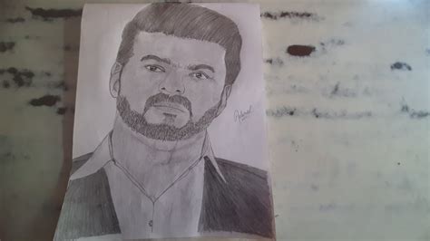 How To Draw Realistic Thalapathy Vijay Sketch Sketch Making Step By