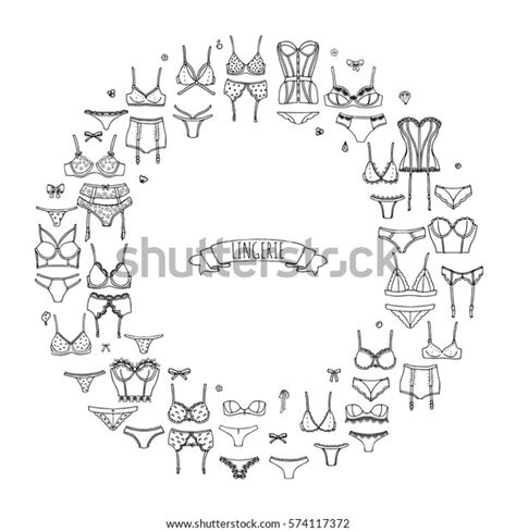 Hand Drawn Doodle Lingerie Icon Set Stock Vector Royalty Free