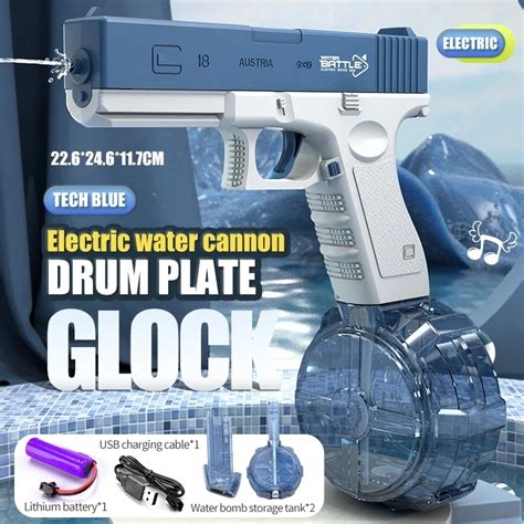 Water Gun Electric Glock Pistol Shooting Toy Full Automatic Outdoor