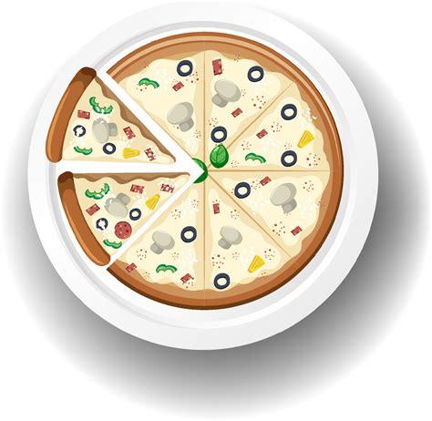 Top view of cheese pizza on white background 4194262 Vector Art at Vecteezy