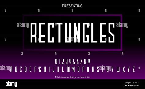 Modern Abstract Rectungles Font Design For English Alphabet With