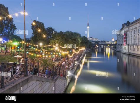 Berlin Beach Bar At Spree Riverbank Near Museum Island Strandbar