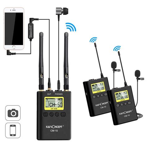 K F Concept Microfone De Lapela Uhf M Microfone Remoto Sem Fio De