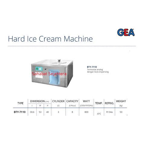 Jual Hard Ice Cream Maker Mesin Pembuat Es Krim Dan Gelato GEA BTY