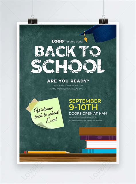 Template Cartoon Simple Back To School Day Poster Untuk Diunduh Gratis