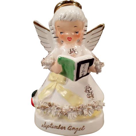 Vintage September Birthday Angel Sweet Napco Porcelain Figure