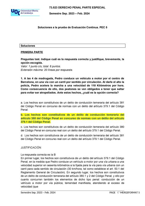 Pec Soluciones Resoluci N De Los Enunciados De La Pec Semestre