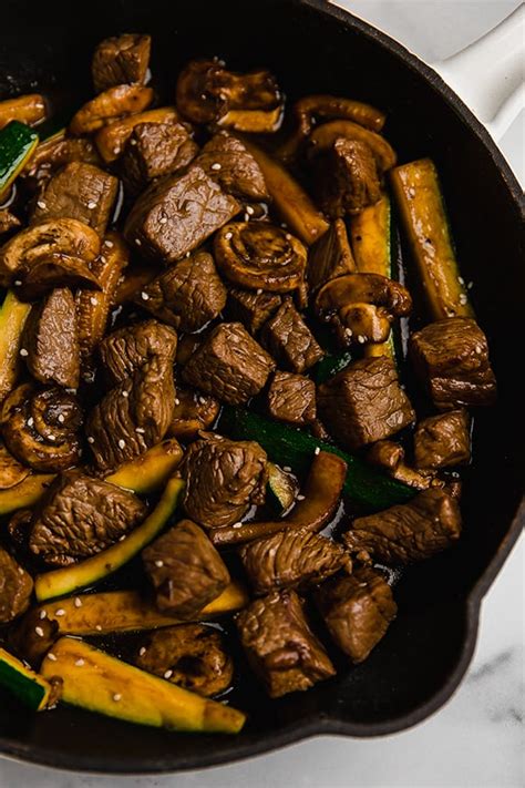 Hibachi Steak Bites with Zucchini and Mushrooms (Paleo, Whole30, Keto ...