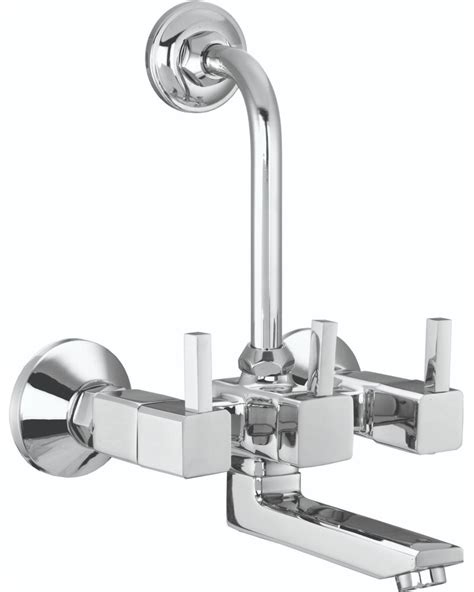 Modern Three Handle Wall Mixer Telephonic With L Bend For Bathroom