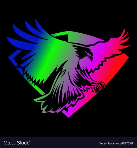 Eagles badge logo with rgb color Royalty Free Vector Image