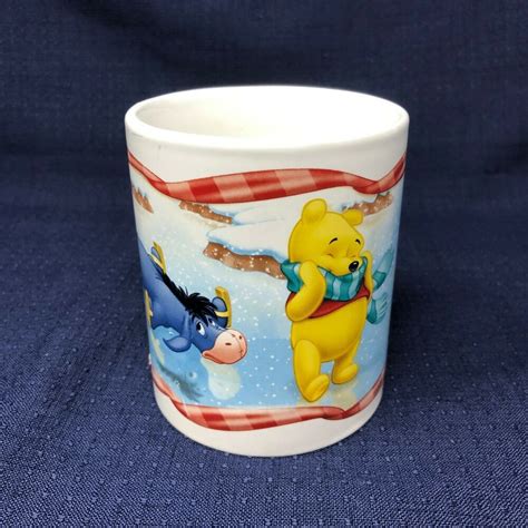 Disney Coffee Mug Tea Cup Winnie The Pooh Tigger Eeyore Holiday Winter