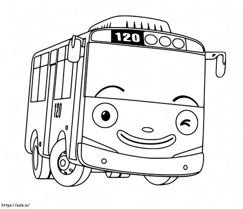 Bus Smiling Coloring Page