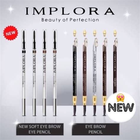 Jual ORIGINAL Pensil Alis IMPLORA EYEBROW PENCIL 2 In 1 Soft Eye Brow