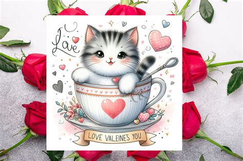 Valentines Cute Cat Illustration Graphic By Kanay Lal · Creative Fabrica