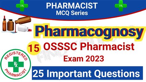 Osssc Pharmacist Exam Pharmacognosy Pharmacist Mcq Osssc