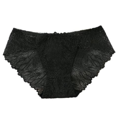 Culotte En Dentelle Sasaquoy Slip Sexy Perspective Sensuality Underpant Noir Noir